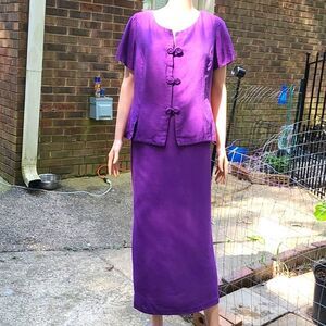 Vintage Purple Skirt Suit Set